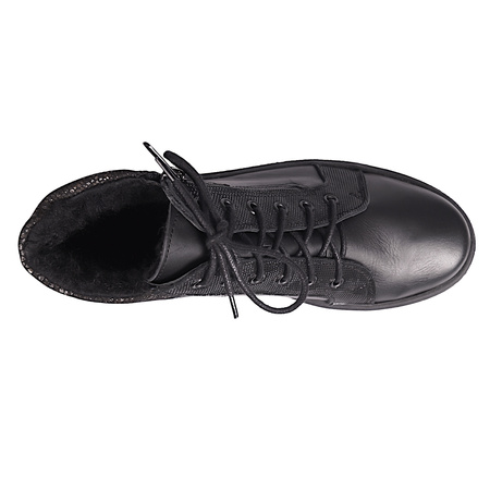 Trzewiki damskie skórzane ocieplane Syrena Komfort SH 522 czarne