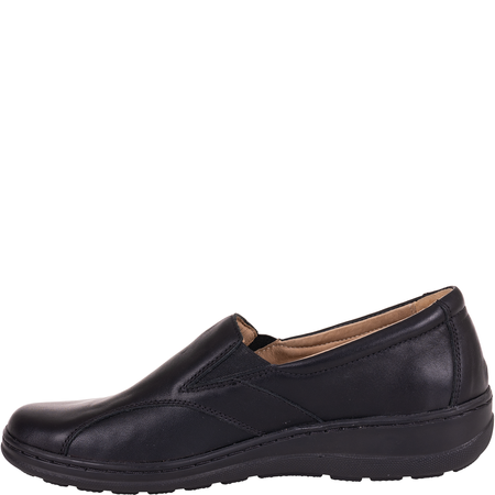 Czarne półbuty wsuwane damskie Helios 453 skóra naturalna