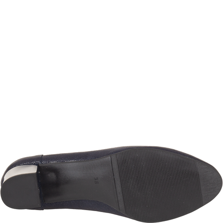 Czółenka na słupku Syrena SE P-293/1 granatowe - skóra