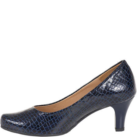 Czółenka damskie skóra naturalna Syrena SE 7115 granatowe