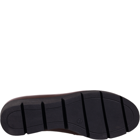 Półbuty na koturnie skórzane, brązowe Syrena SWB 028