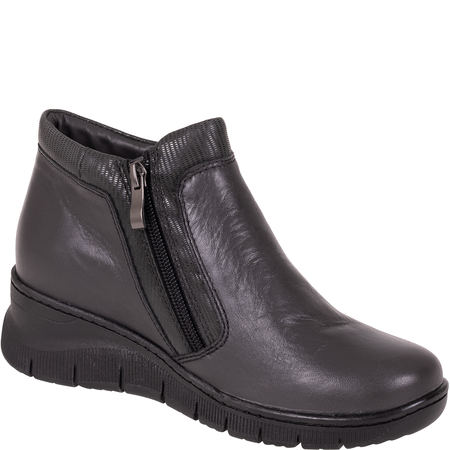 Popielate botki Syrena SWB K-276 ze skóry naturalnej