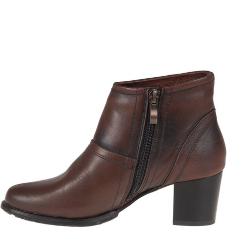 Botki damskie Syrena K-246 brązowe, skóra, komfort i styl