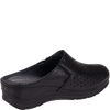 Skórzane klapki Syrena SWB 562 czarne, koturn 4,5 cm