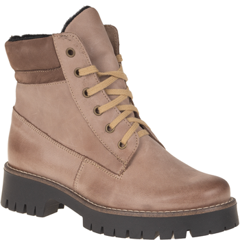 Botki damskie Syrena SST 4103 cappuccino - skóra naturalna