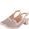 Ażurowe sandały skórzane Syrena SGO 1857 beż, obcas 4 cm