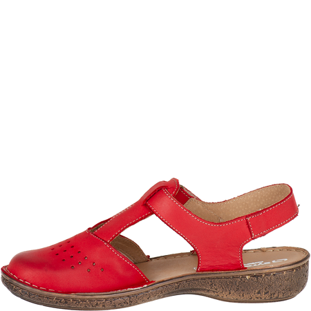 Sandały skórzane Syrena SH 128 czerwone | Wygoda i styl