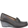 Półbuty na koturnie skórzane Syrena SST 1593/50 grafit