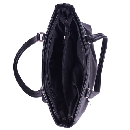 Duża torebka damska czarna skóra ekologiczna SO 1461