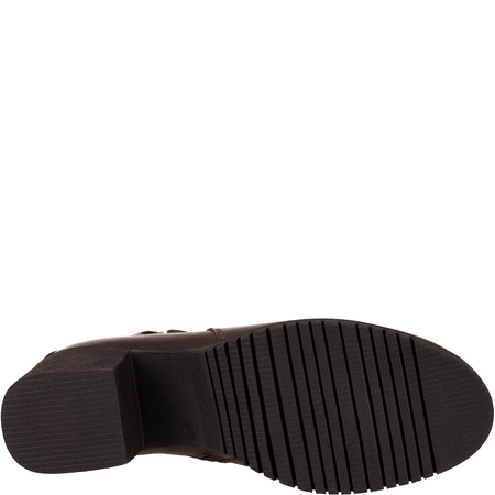 Botki damskie na obcasie marki Syrena SE 0046 czekolada