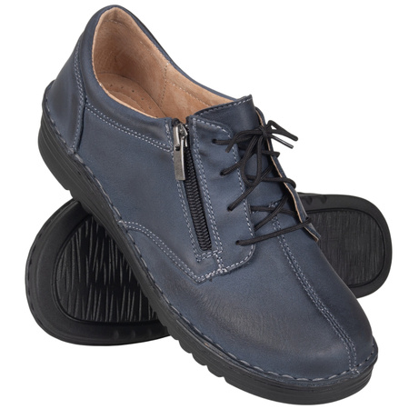 Klasyczne półbuty damskie skórzane Syrena SOT 075/M granatowe