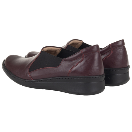 Komfortowe bordowe półbuty damskie skórzane Syrena SE 0567