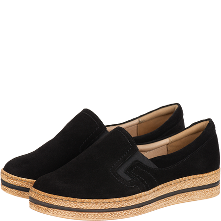 Półbuty skórzane Syrena SE 0577 czarne, nubuk - styl i wygoda