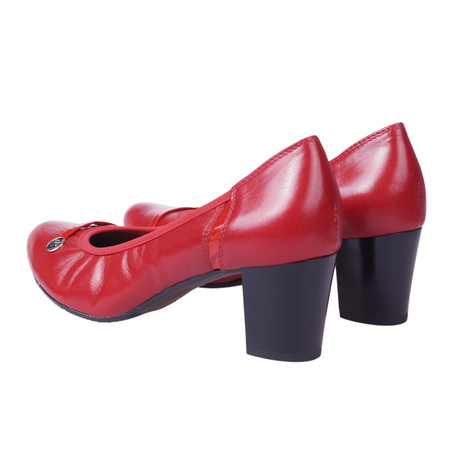 Czółenka damskie skórzane marki Syrena SWB 22011 czerwone