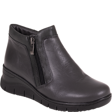 Popielate botki Syrena SWB K-276 ze skóry naturalnej