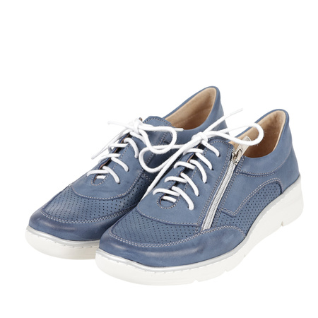 Półbuty damskie skóra naturalna Syrena Comfort SH 410 granatowe