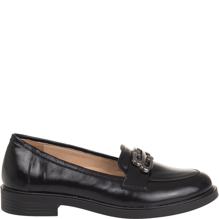 Skórzane mokasyny damskie Syrena SE 293 czarny naplak