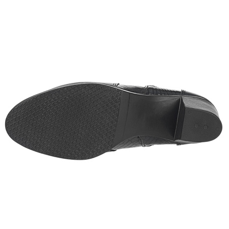 Komfortowe botki damskie Syrena SE 404 - czarne skóra