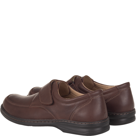 Skórzane półbuty męskie o podwyższonej tęgości H - Syrena SH 806, brązowe