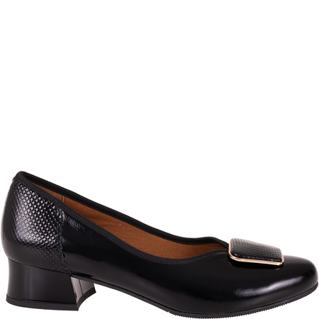 Czółenka damskie Syrena SGO 2094 czarne skóra licowa