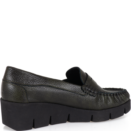 Skórzane mokasyny damskie Syrena SLA 989 oliwka