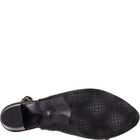 Czółenka damskie skórzane Wielbut 543 czarne na słupku