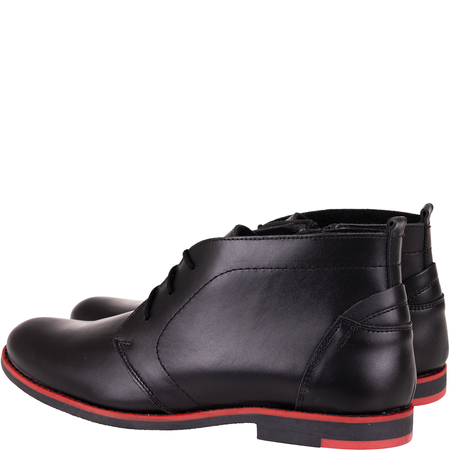 Trzewiki męskie Syrena SST 176 czarne - skóra naturalna