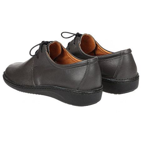 Półbuty damskie skórzane wiązane Syrena SWB 160 popiel