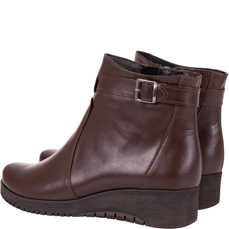 Klasyczne botki skórzane Syrena - model SE 015 czekolada
