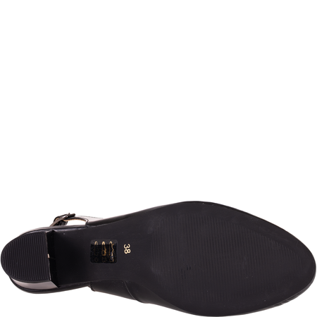 Czółenka damskie skórzane Wielbut 520 czarne na słupku