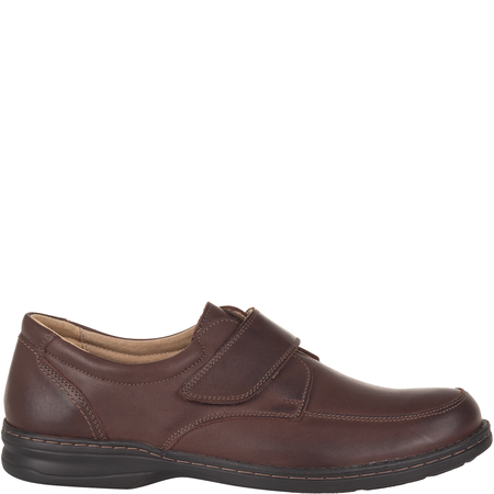 Skórzane półbuty męskie o podwyższonej tęgości H - Syrena SH 806, brązowe