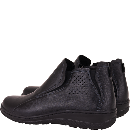 Botki damskie Helios 566 czarne - skóra naturalna