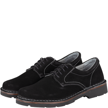 Wygodne skórzane półbuty męskie marki Syrena SH 808 czarne