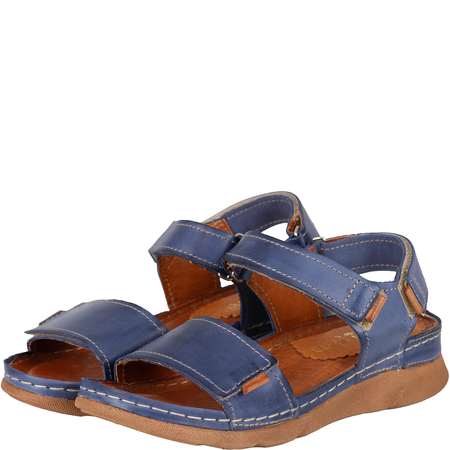 Sandały skórzane damskie marki Syrena SST 990 niebieskie