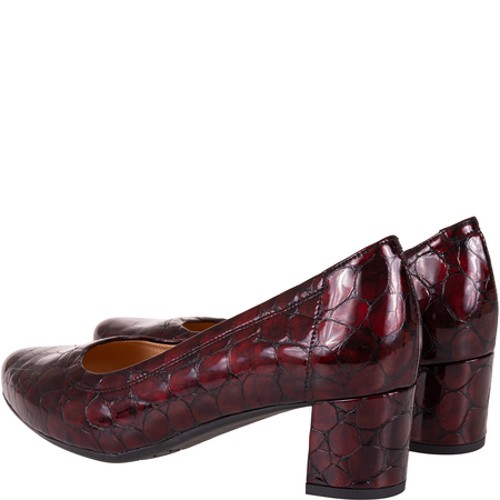 Czółenka damskie skórzane Syrena SPU 713V bordo kamień