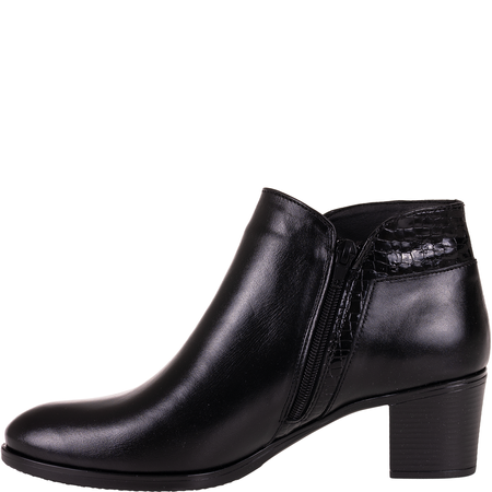 Komfortowe botki damskie Syrena SE 0403 - czarne, skóra