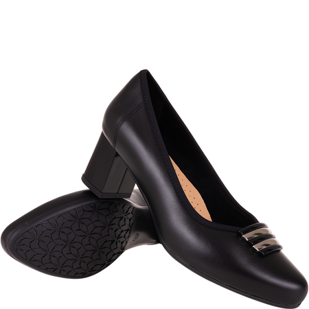 Czółenka damskie skórzane marki Syrena SGO 1562 czarne