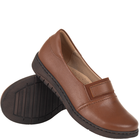 Półbuty damskie wsuwane skórzane Syrena SE 0030 brązowe
