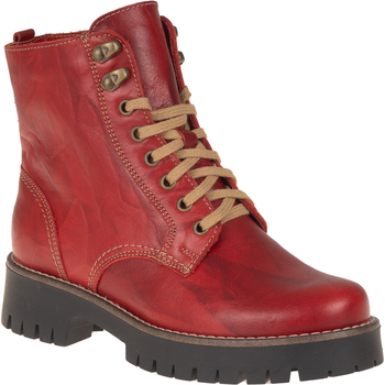 Botki damskie Syrena SST 4096 czerwone - skóra naturalna