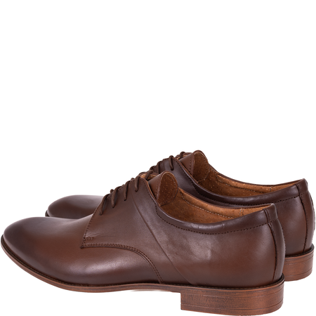 Brązowe półbuty męskie Syrena SI 400-841 skórzane