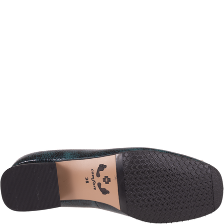 Czółenka skórzane Syrena SGO 2071 Horasan zielone