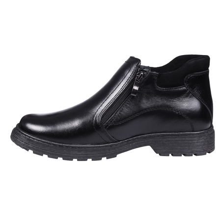 Kozaki męskie za kostkę skóra naturalna Syrena SWB WZ 08 czarne