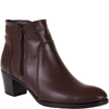 Komfortowe botki damskie Syrena SE 404 - czekolada, skóra