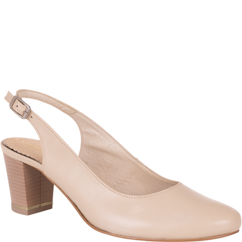 Czółenka damskie skórzane Wielbut 520 beż na słupku