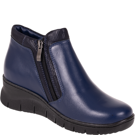 Granatowe botki Syrena SWB K-276 ze skóry naturalnej