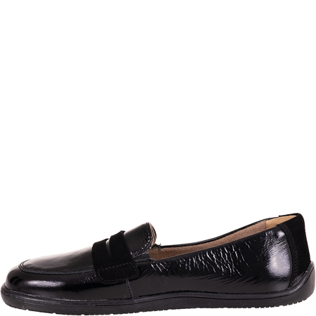 Czarne skórzane lakierowane półbuty damskie Syrena SH 433