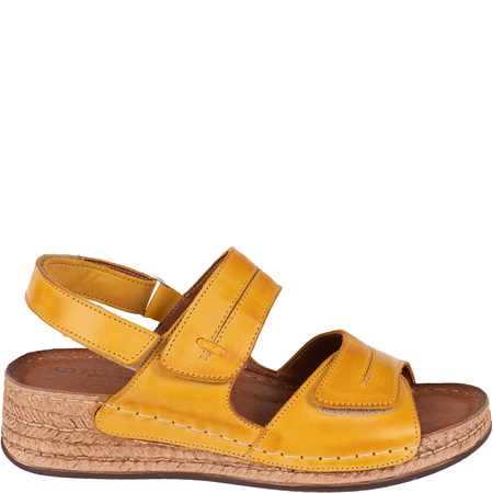 Sandały skórzane damskie marki Syrena SST 993 żółte