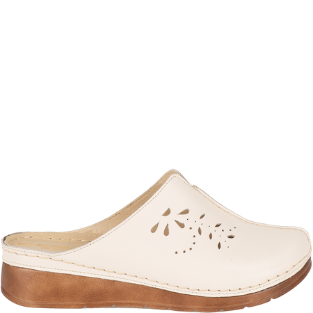 Klapki damskie skóra naturalna Syrena SST 922/M jasny beż