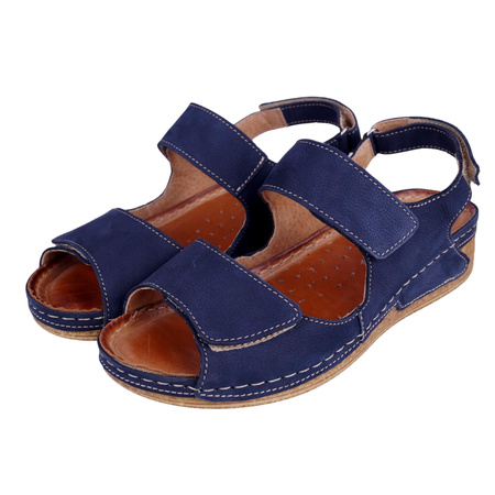 Sandały damskie skórzane SYRENA SBB 221168 GRANATOWE MARINE CODEX