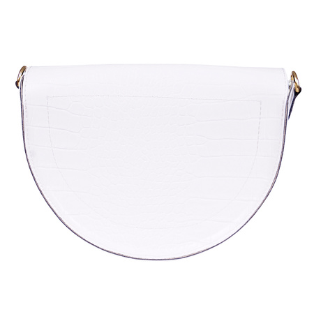Miejska torebka damska mała listonoszka półokrągła biała